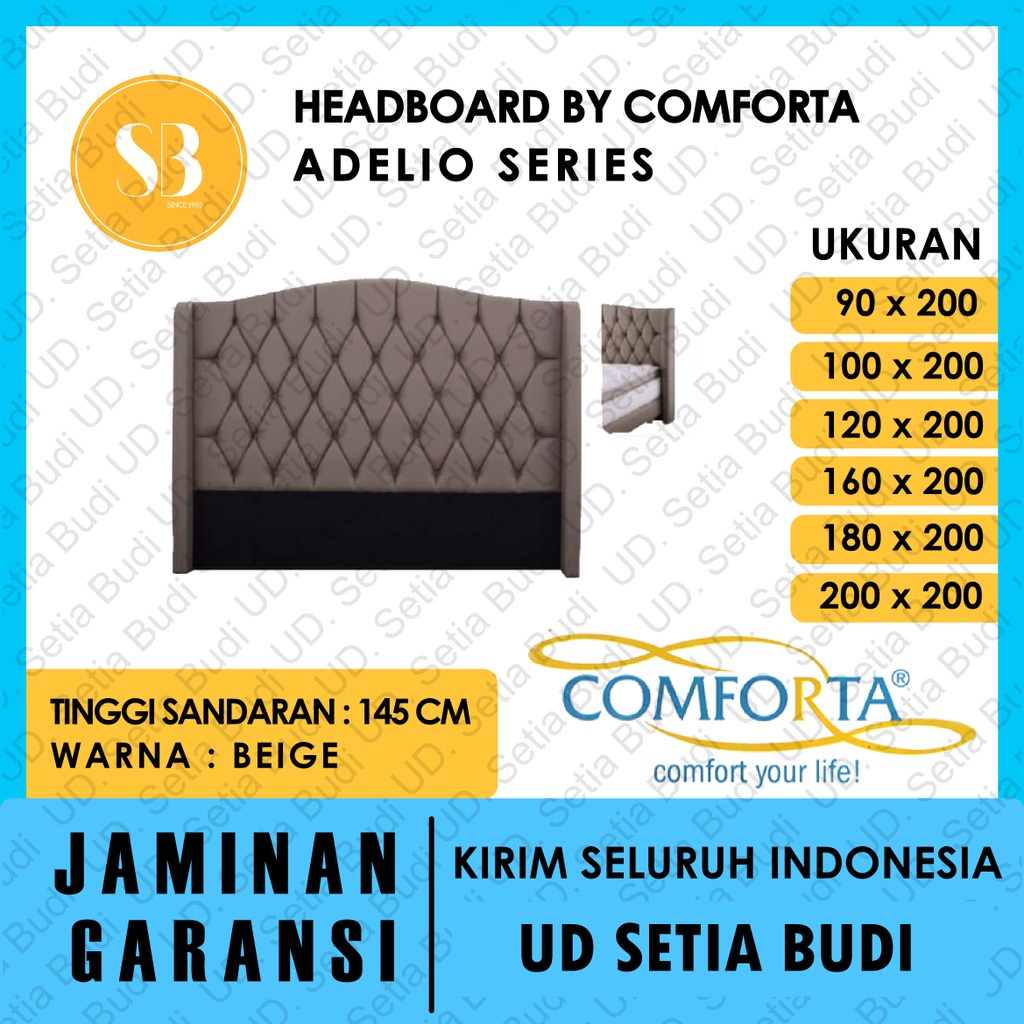 Headboard Adelio Kasur Comforta Springbed 200x200 180x200 160x200 120x200 100x200 90x200