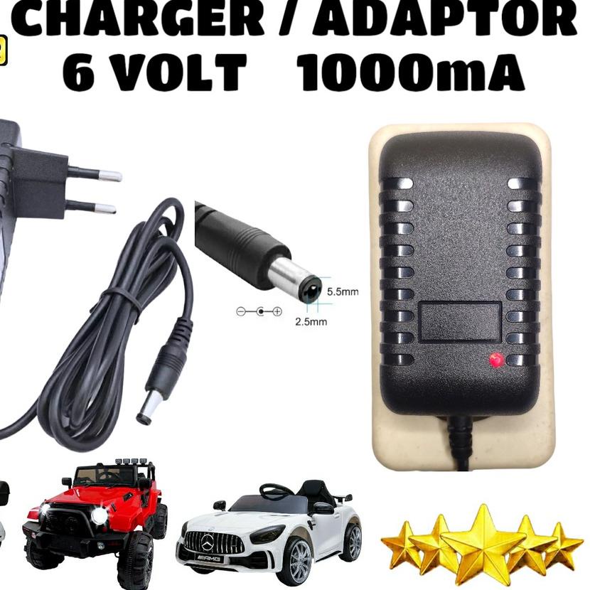 ➸ PUSAT ADAPTOR 6 VOLT CHARGER MOBIL MOBILAN AKI MOTOR MOTORAN ANAK CASSAN CAS AKI 6V 7AMPER 4AMPER 