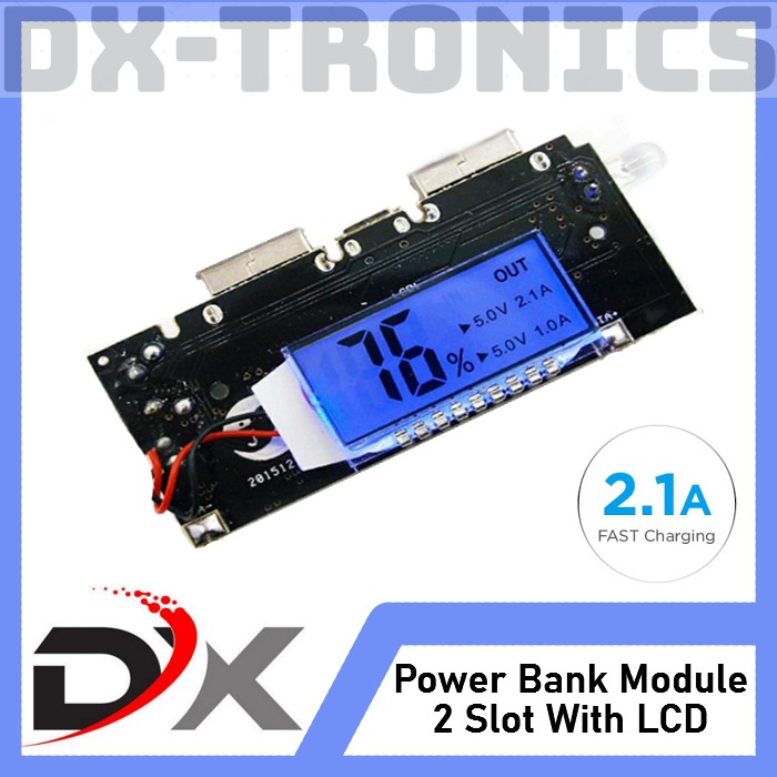 Dual Power Bank Charger Module 2 Slot USB Charger 5v 2A 2.1A DIY 18650