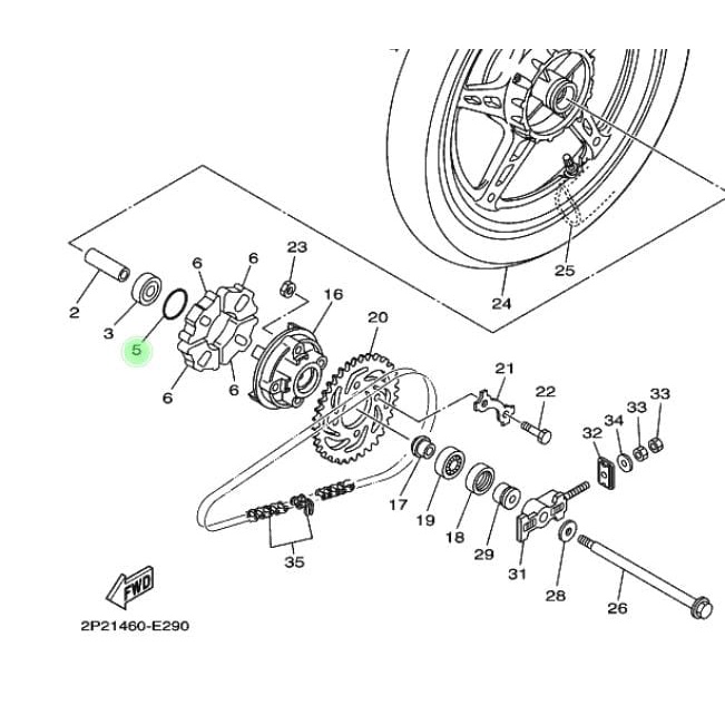 KARET ORING RODA TROMOL BELAKANG JUPITER Z BURHAN ASLI ORI YAMAHA 93210 418G7