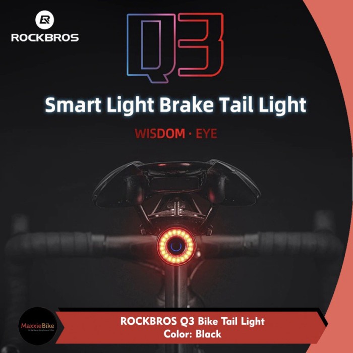 Lampu Belakang Sepeda ROCKBROS Q3 Rem Sensor Brake Smart Tail Laigh