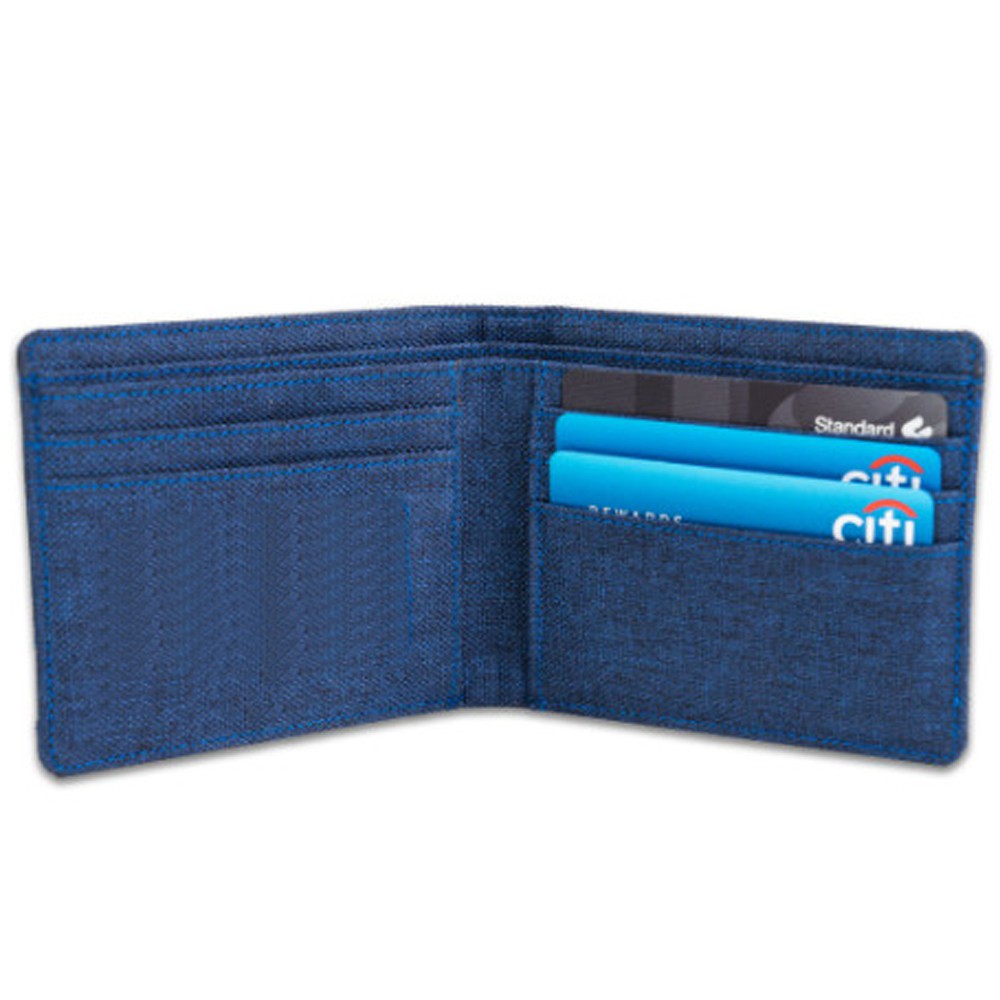 GROSIR!! [isi 100pcs] Dompet Pria Kanvas 3/4 Kualitas Import Dompet Pende Lipat #Dark Blue