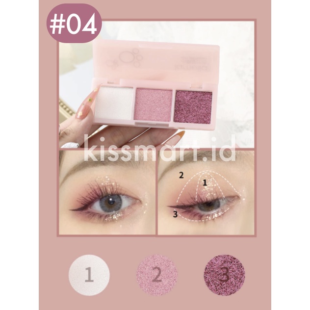 LAMEILA Cat Eyeshadow 3 Warna Tahan Lama Kombinasi Glitter LA126 5101