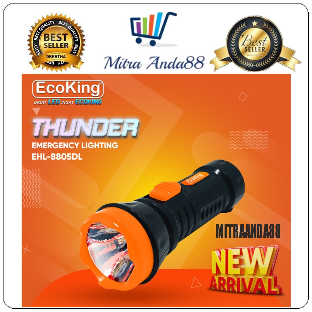 Mitraanda88 Senter Led Lampu Emergency thunder ETH8805DL Ecoking