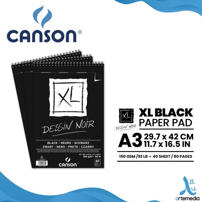 

Canson XL Pad Black Paper - 150gsm 20sheets ---READY---