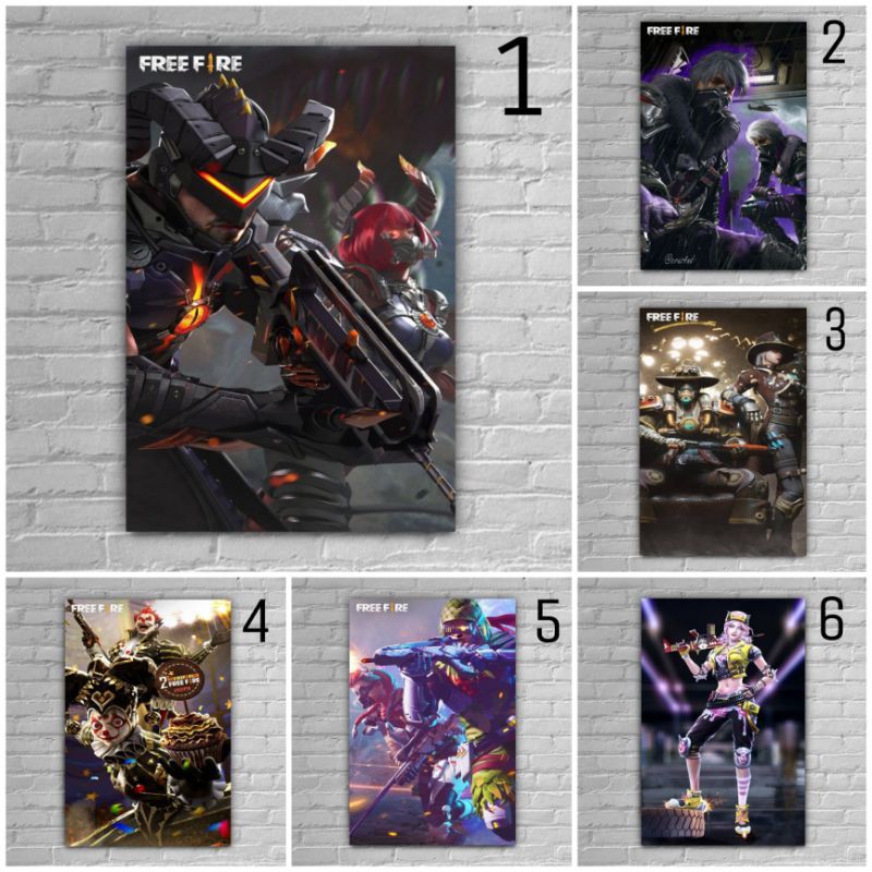 Jual Poster dinding FREE FIRE No.1-35/Size A4/Tanpa bingkai. | Shopee