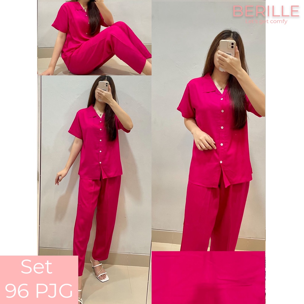 Piyama set Rayon Wanita / Setelan Piyama Wanita Motif / Piyama Rayon Viscose /  Piyama Motif Rayon Viscose Premium Termurah /Piyama Wanita Dewasa / Pajamas / Baju Tidur Wanita / Piyama setelan rayon viscose  (COD)-Set 96 PJG