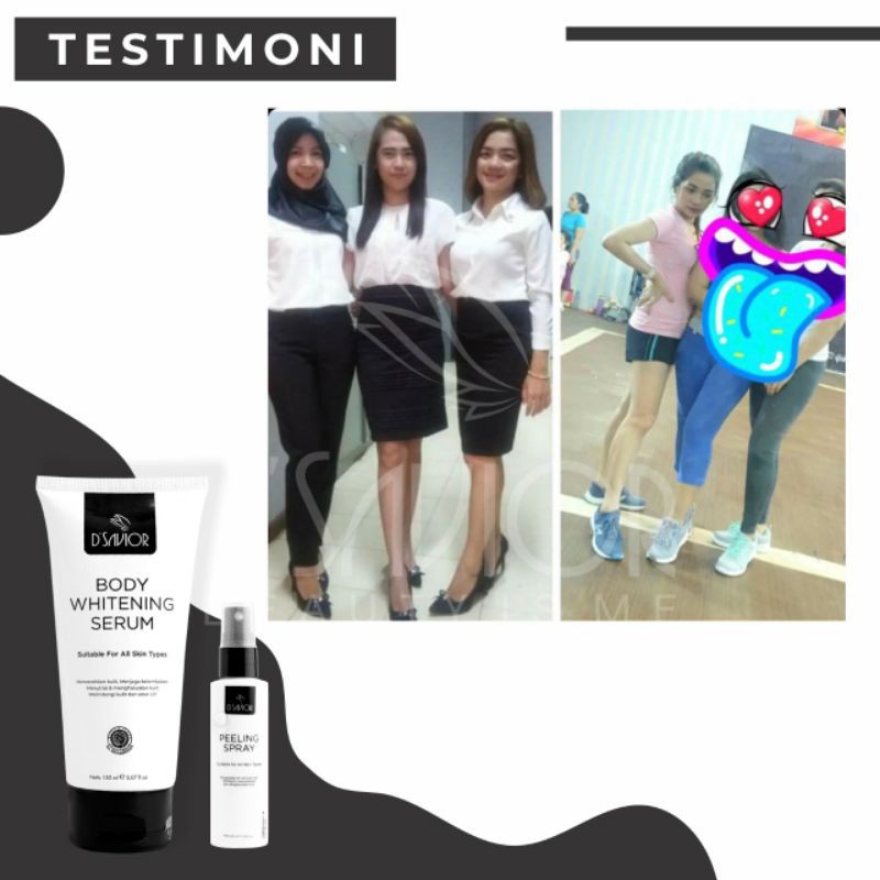 DSAVIOR WHITENING BODY SERUM &amp; PEELING SPRAY (BPOM FREE GIFT)