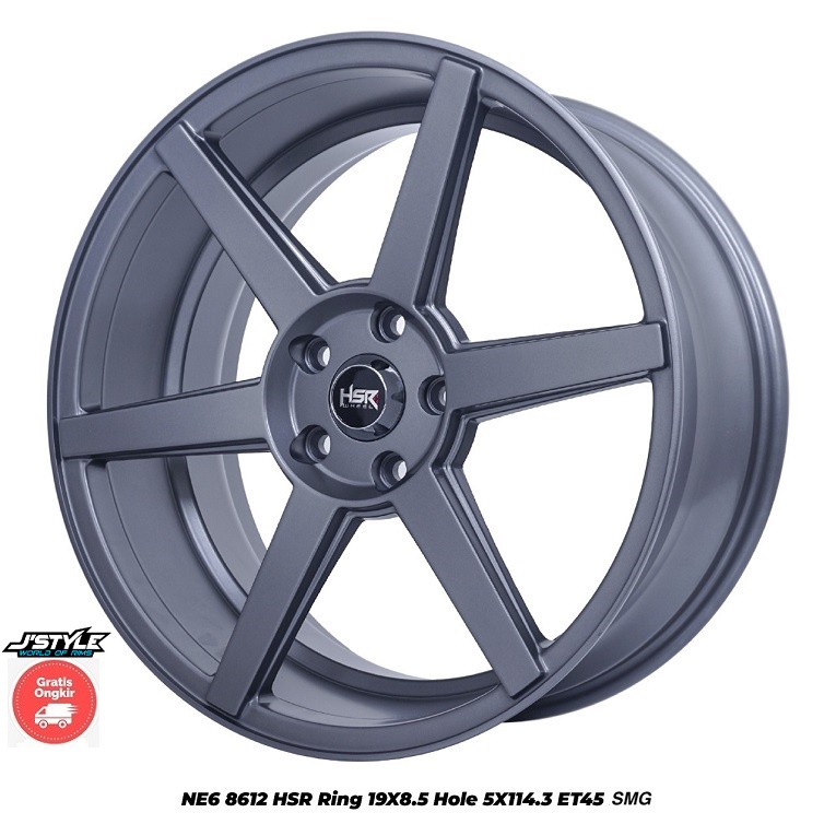 VELG MOBIL CIVIC TURBO,ALMAZ,ALPHARD TIPE HSR NE6 RING 19 X 8,5 PCD 5X114,3 ET45 GREY