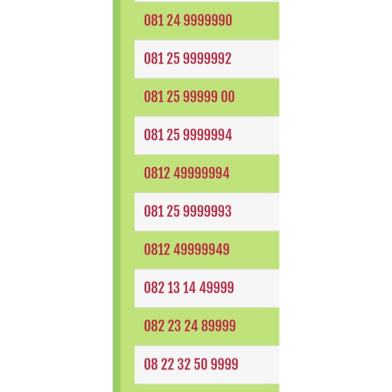 Nomor Cantik Simpati 9999 Kwartet