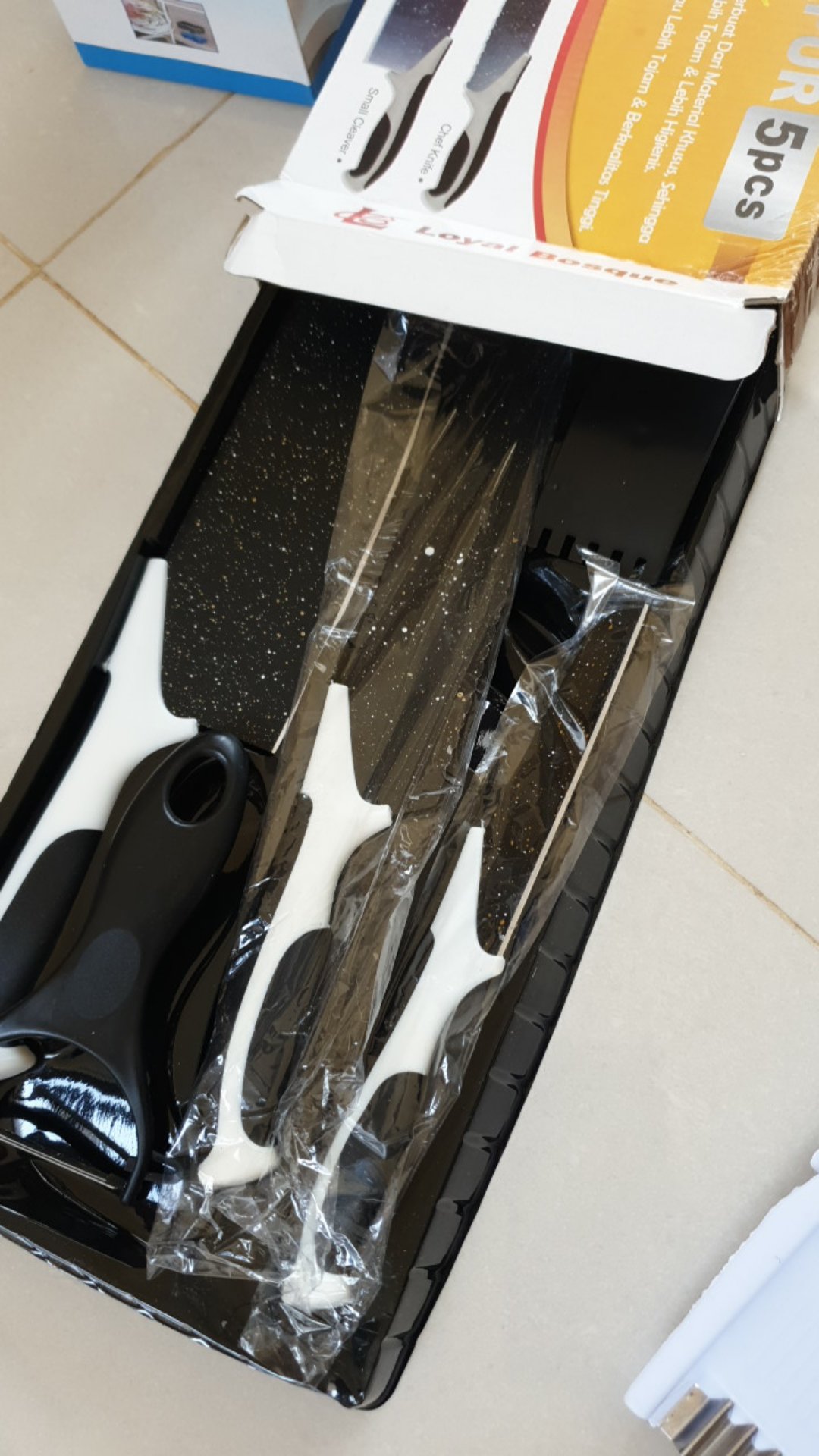 [sm88] Pisau Set 5 In 1 Keramik J13 / Pisau Set Keramik Dengan Kardus