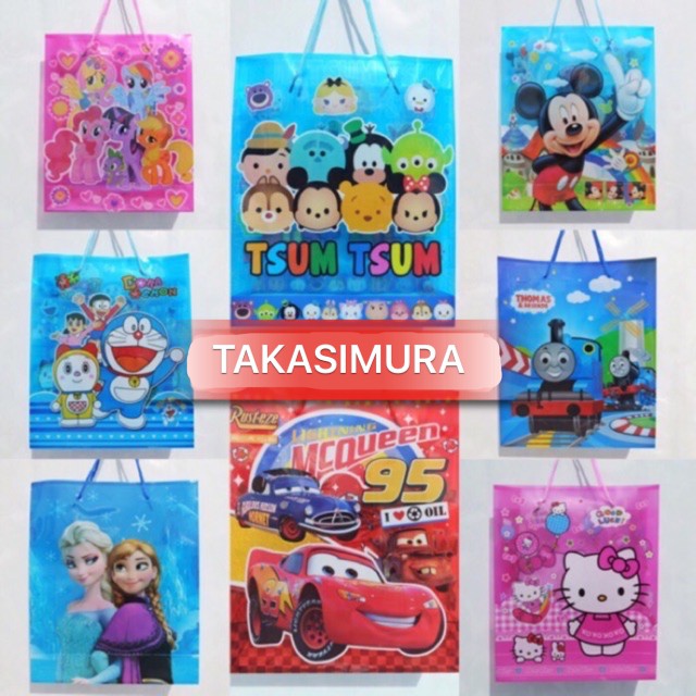 

(SHOPPING BAG TALIKUR M) Kantong plastik goodie bag / tas tenteng goodiebag souvenir ulang tahun