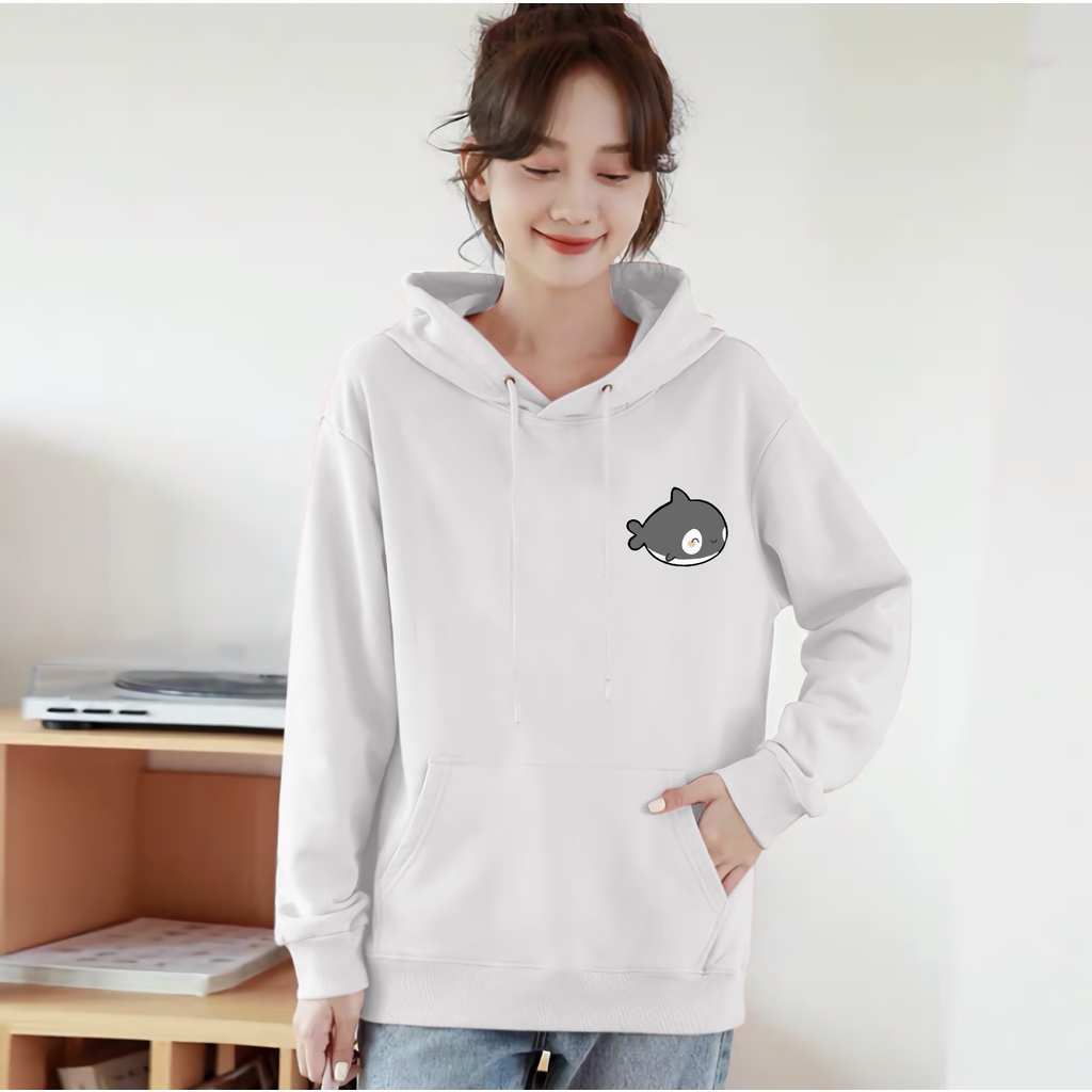 Lilipop.id Sweater Hoodie Wanita Shark Hiu Outwear