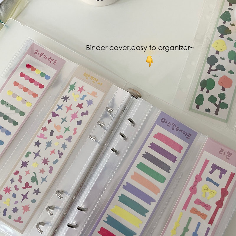 6 Rings Binder Cover A5 Photo Album Photocard File Sticker Binder Ticket Post Binder Album Korea Stationery