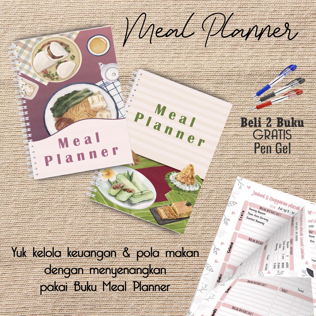 

Hanabi Meal Planner / Jadwal Menu Hemat Harian Beli 2 Buku Gratis Pen Gel Kode MP07