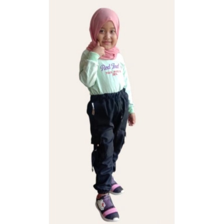 CELANA ANAK PEREMPUAN 1-12 TAHUN CELANA JOGGER CARGO ANAK CEWEK FASHION BAWAHAN ANAK
