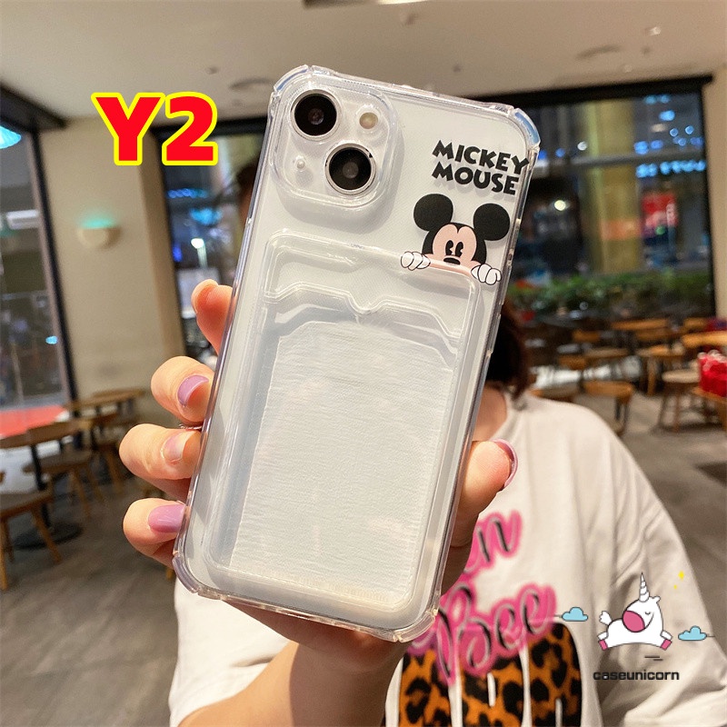 Tas Kartu Case Realme 9i 5 6i 5i 5s C21Y C25 C25Y C12 C31 C35 C30 C25s C20 C20A C11 C1 C3 Realme 10 Pro 5G Narzo 30A 20kartun Mickey Minnie Bening Slot Dompet Soft Couple Cover