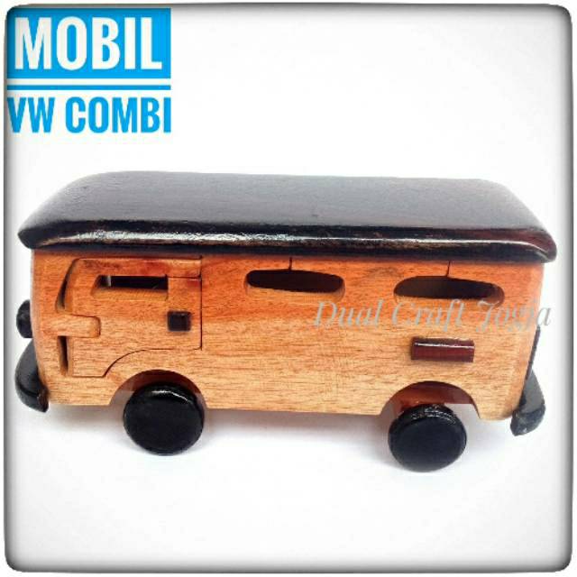TERMURAH Miniatur Mobil VW Combi Kayu Panjang 15 cm