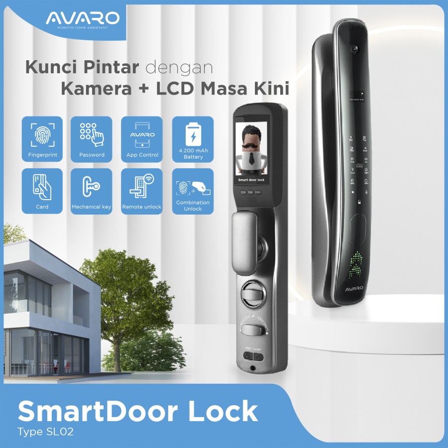 AVARO Smart Door Lock Digital Handle Kunci Pintu - SL02