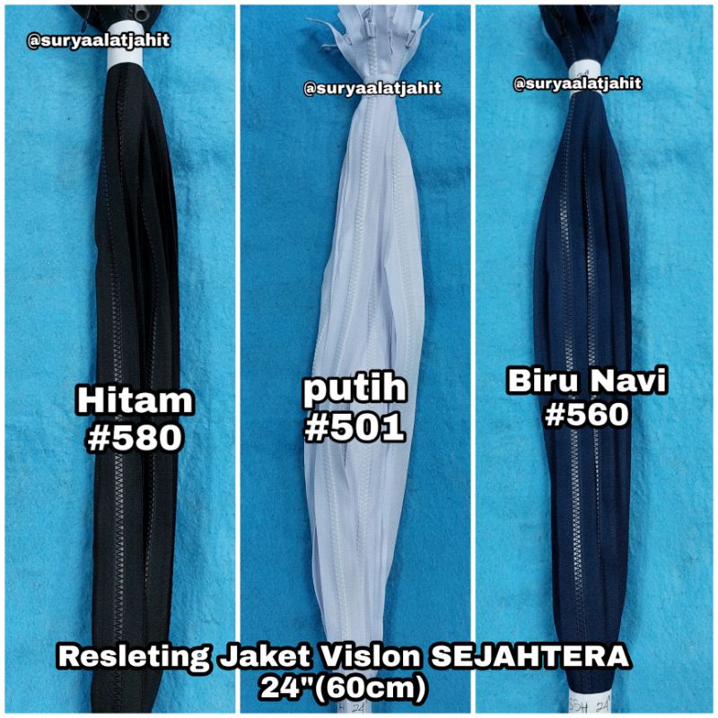 Resleting Jaket 24in/60cm Vislon Sejahtera @1lsn =Rp.26.000/12pcs