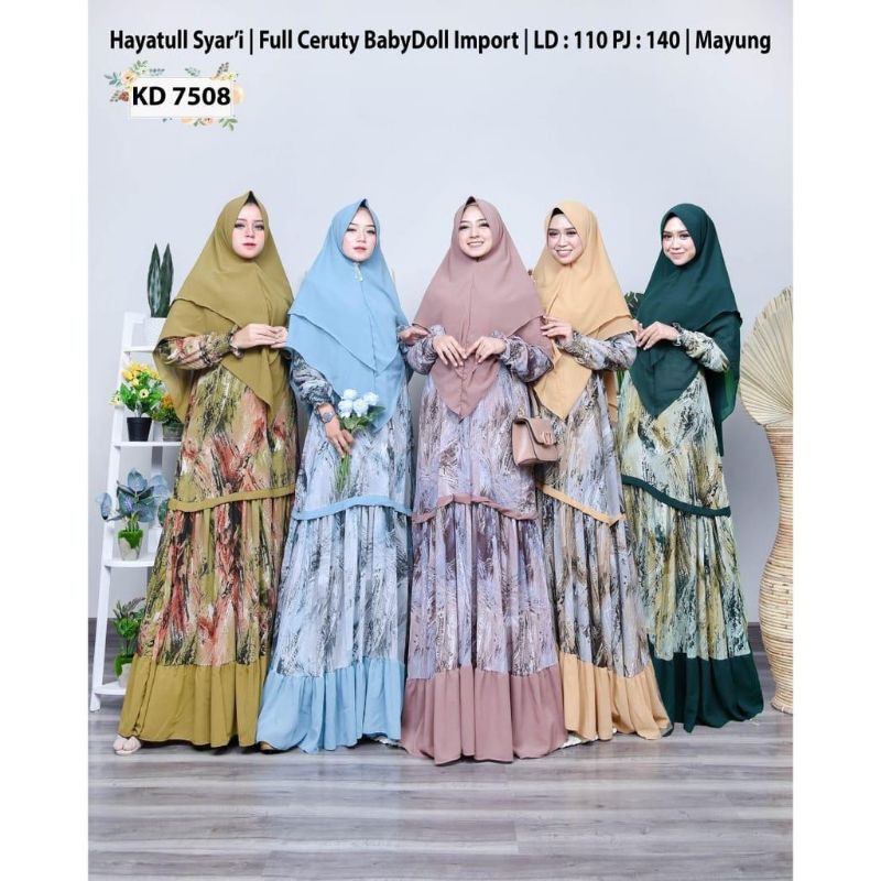 GAMIS SYARI CERUTI BABYDOLL SET KHIMAR