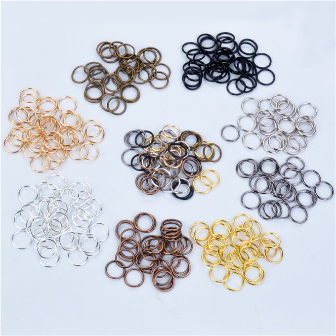 ISI 100PCS Ring O Bahan Aksesoris Jump Ring Bahan Accesies Pegait Rantaigelang 8mm