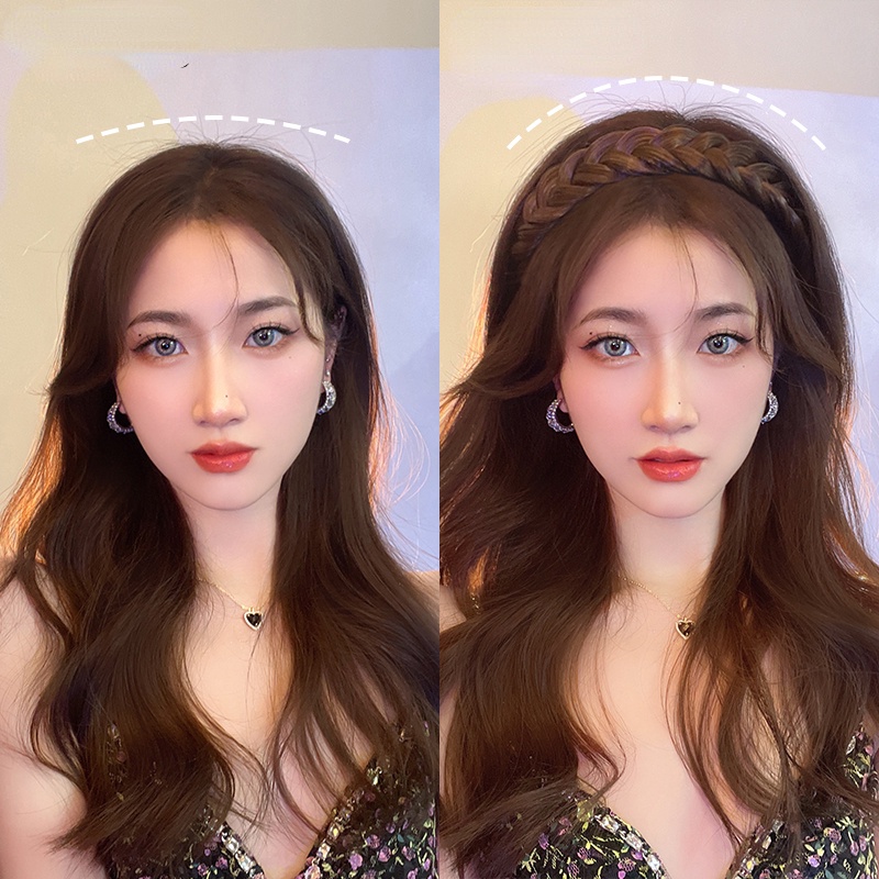 Knotted curly wig headband lady's Korea Elegan Aksesoris Rambut