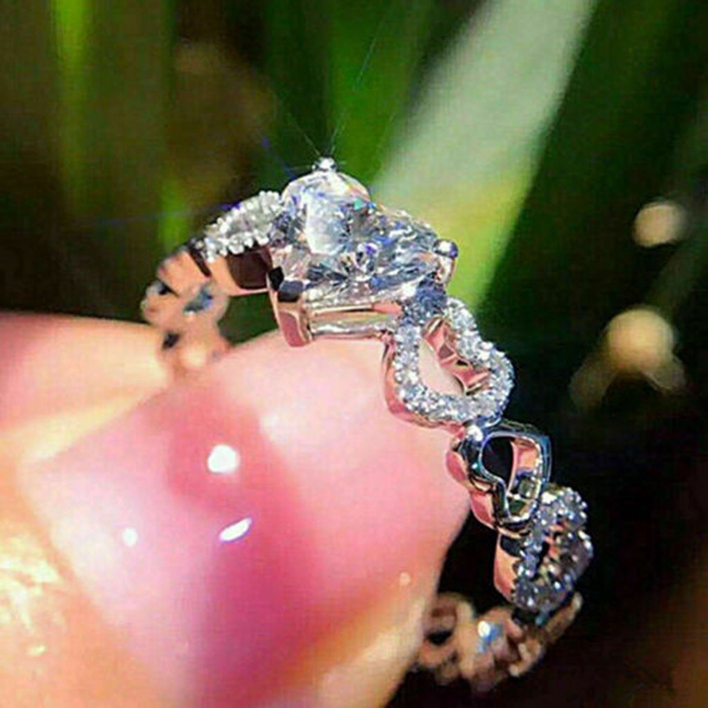 Hu Hu Hu Hu Hu Alat Bantu Pasang Kacamata♡ Cincin Berlian Imitasi Bentuk Hati Bahan Alloy Untuk Perhiasan Pertunangan