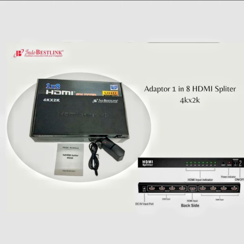 HDMI SPLITTER 8 PORT (1 INPUT 8 OUTPUT) - HDMI SPLITTER 8 PORT