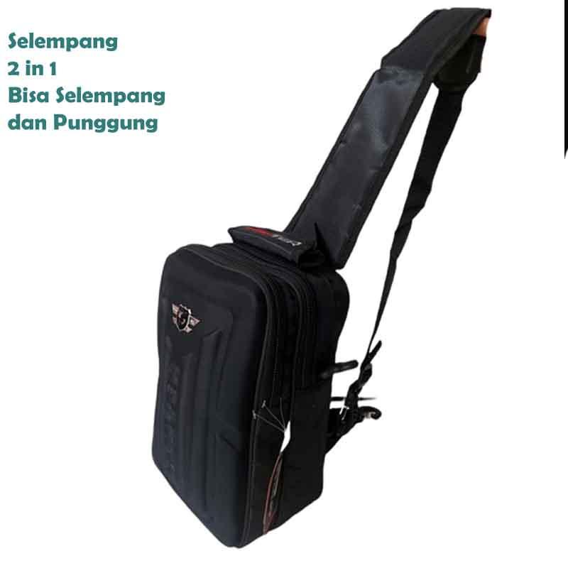 Tas Selempang pria Embos bahan Nylon busa