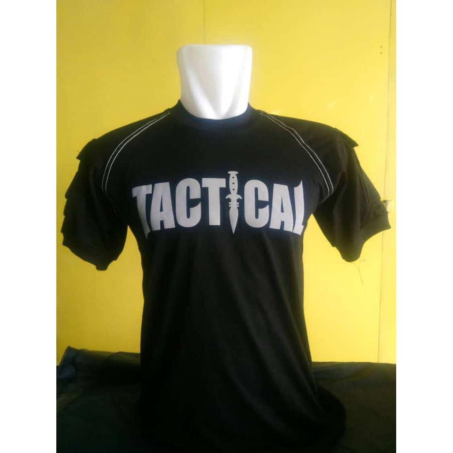 tactical t-shirt/kaos tactical hitam pendek