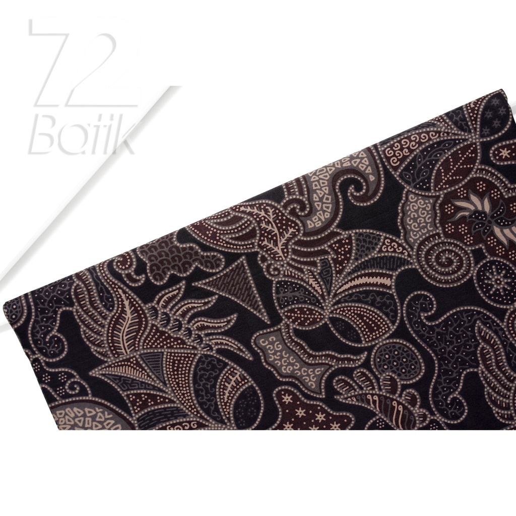 KAIN BATIK PREMIUM Bahan Katun Motif Daun Sirih Warna Hitam 721129 Cap 72 Jarik Jarit Samping Kebat Panjang Batik Katun Modern Premium Bahan Seragam Batik Pernikahan Kantor Keluarga Murah Kamen Jadi Batik Bali Lembaran