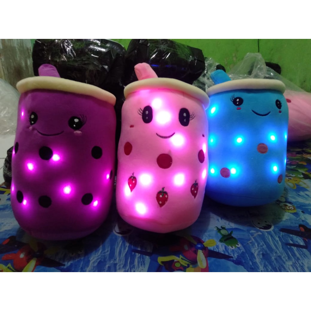 Boneka boba jumbo led seukuran galon / boba jumbo / bantal boba / boneka viral