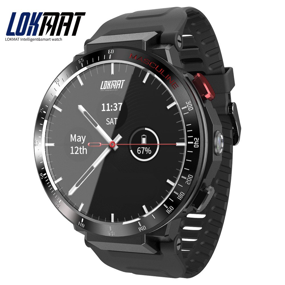 LOKMAT APPLLP Android Smart Watch Phone 4G Network Wifi 1.6 Inch Full Round Touch Screen 2G+16G Smar