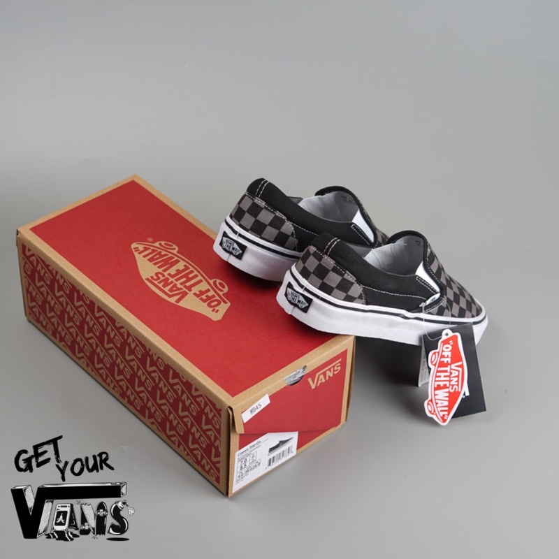 Vans Slip on Checkerboard Black Pewter Original 100% Bnib