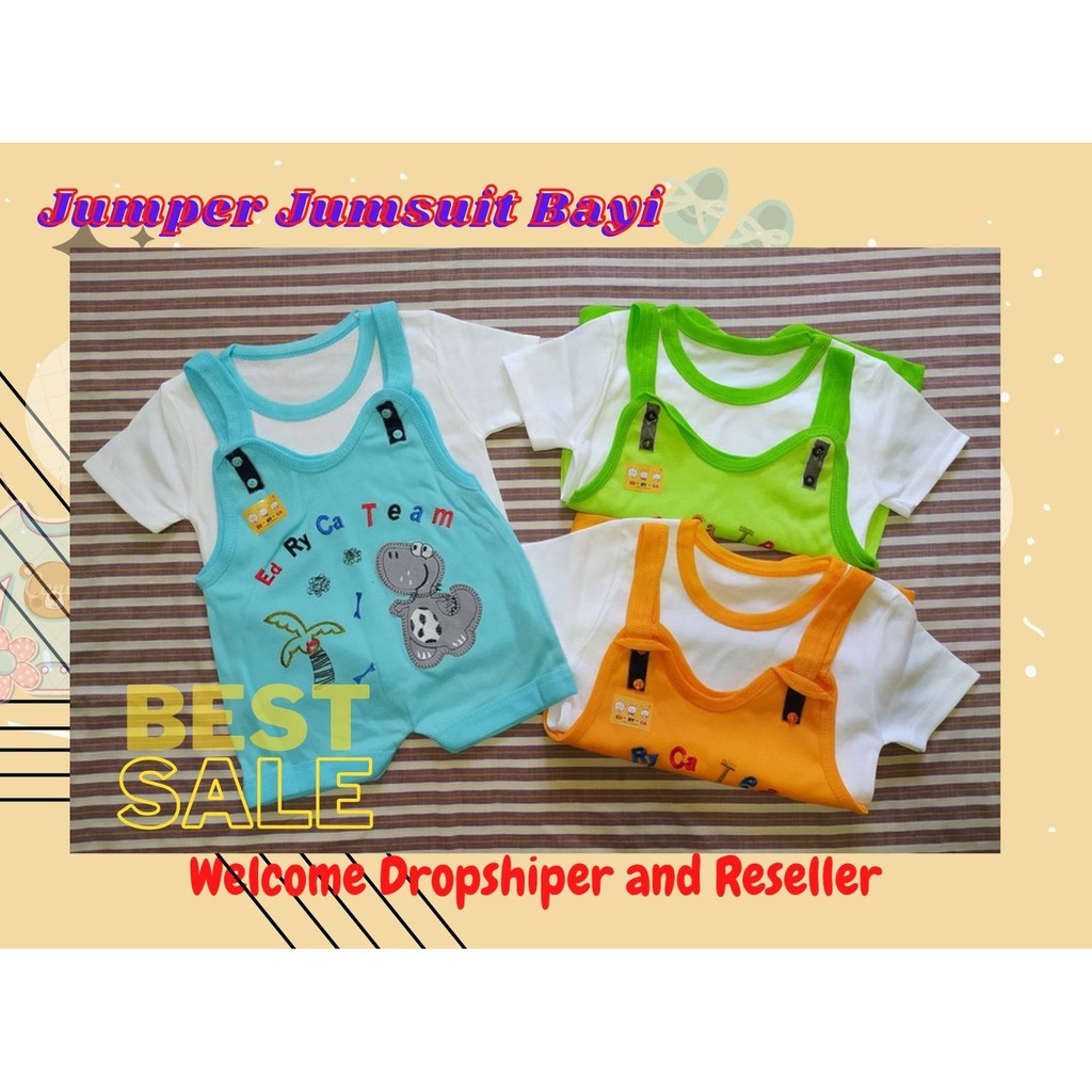 STPD23 - Jumper Bayi / Romper Bayi Segiempat / Baju Kodok Segiempat Bodysuit Bayi Umur 4-15 Bulan