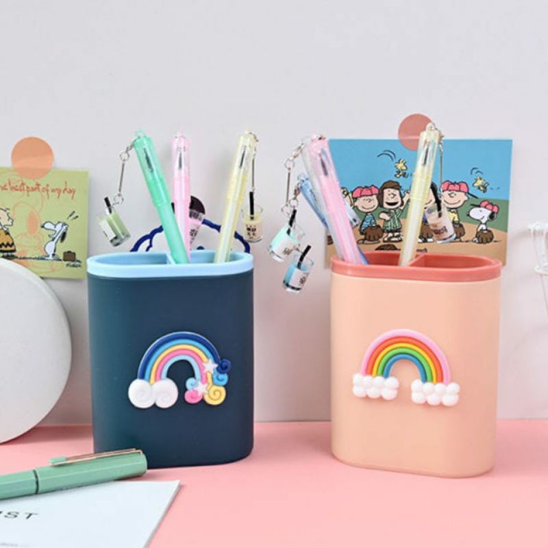 ~ PIYOSHI08 ~ Kotak Tempat Pensil Pulpen Alat Tulis Organizer Desktop Multifungsi Pen Holder Motif Lucu AF186