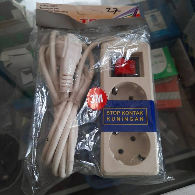 Stop kontak terminal listrik 2 lubang 3 meter