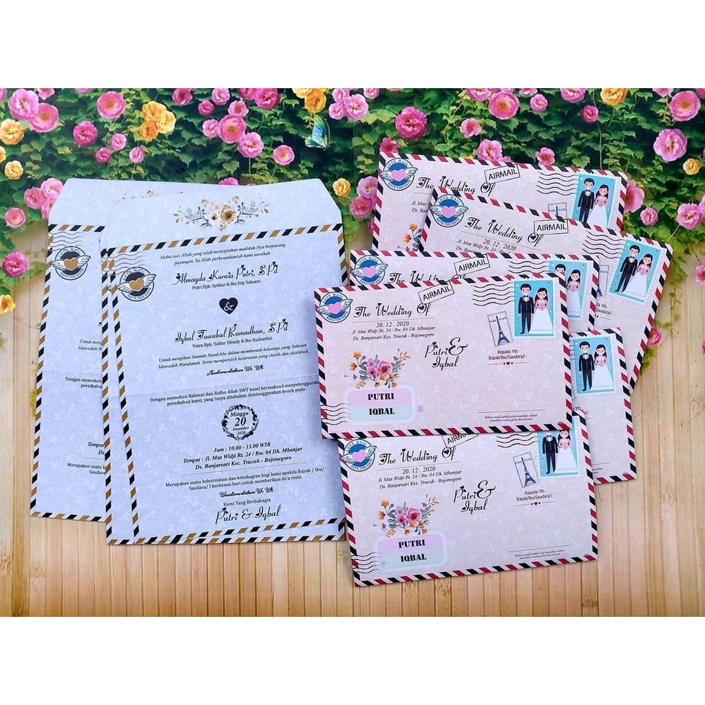 Undangan Pernikahan Murah Unik Elegan Nikah Kertas Blangko amplop
