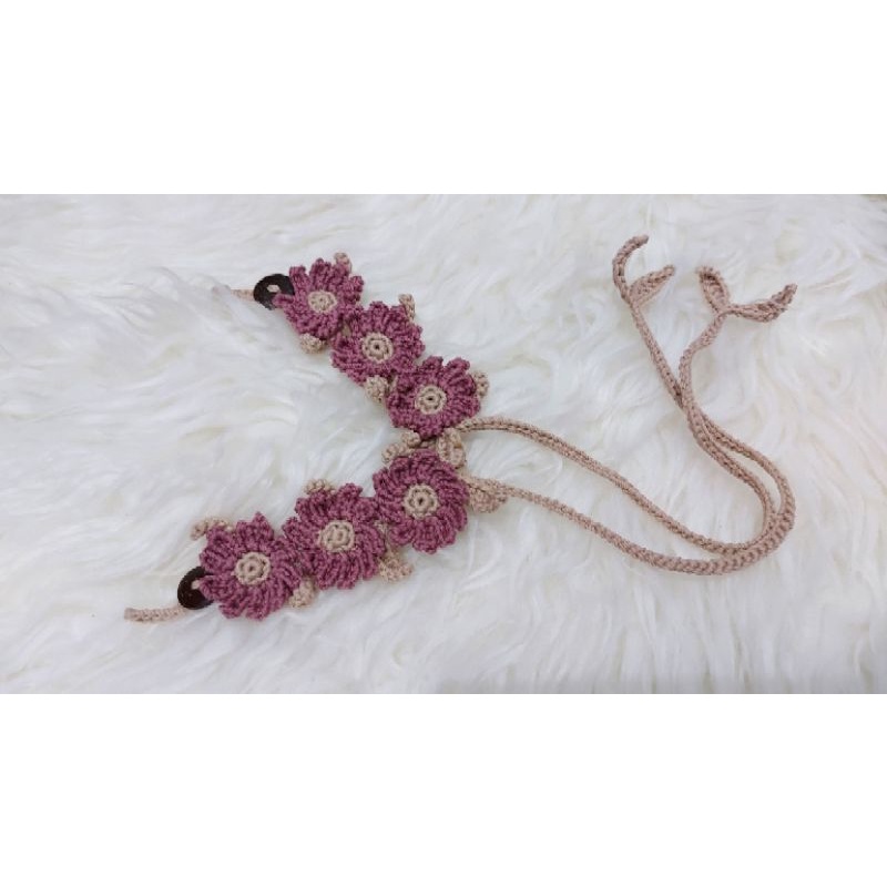 Konektor Masker Rajut (strap) Bunga Daisy Rosemary