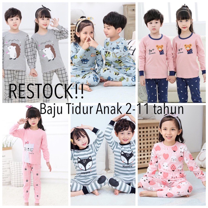 PYAMA ANAK / BAJU TIDUR ANAK TANGGUNG / PAJAMAS ANAK LAKI LAKI DAN PEREMPUAN