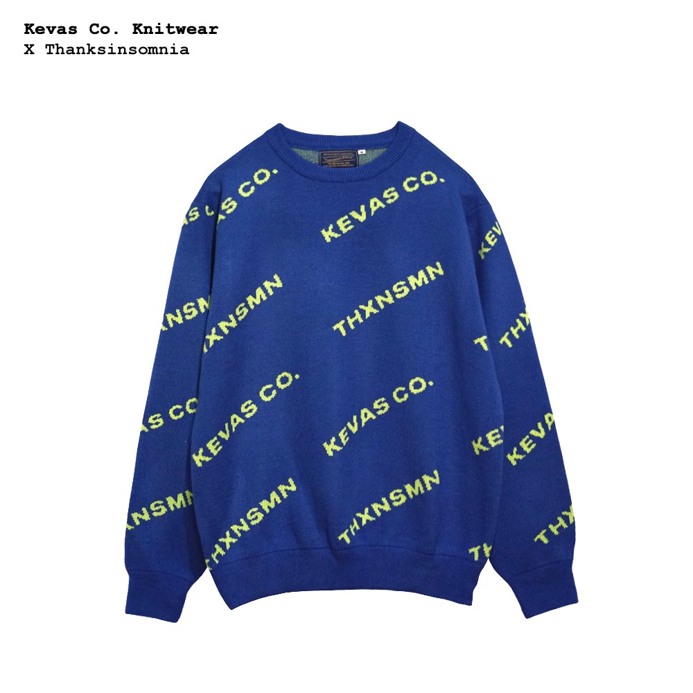 Jacquard Knitwear - Blue Thanksinsomnia X Kevas Co