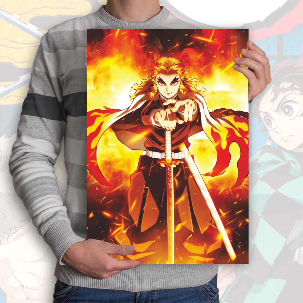 Poster Anime Kimetsu no Yaiba Demon Slayer Nezuko Tanjiro Zenitsu Giyuu Tomioka Inosuke - Size A3+-7 KnY