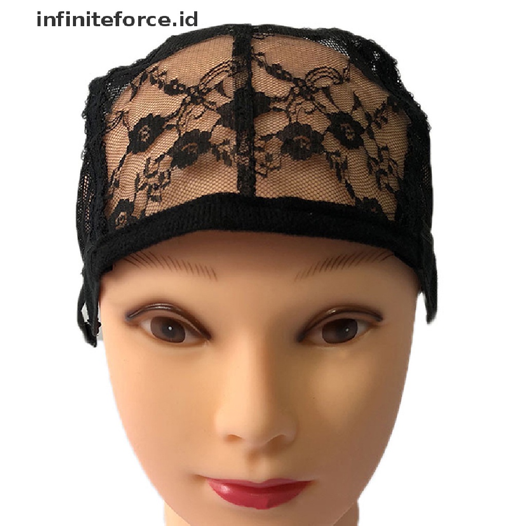 Infiniteforce.id Topi Lace Mesh Cover Kepala Adjustable Untuk Wig