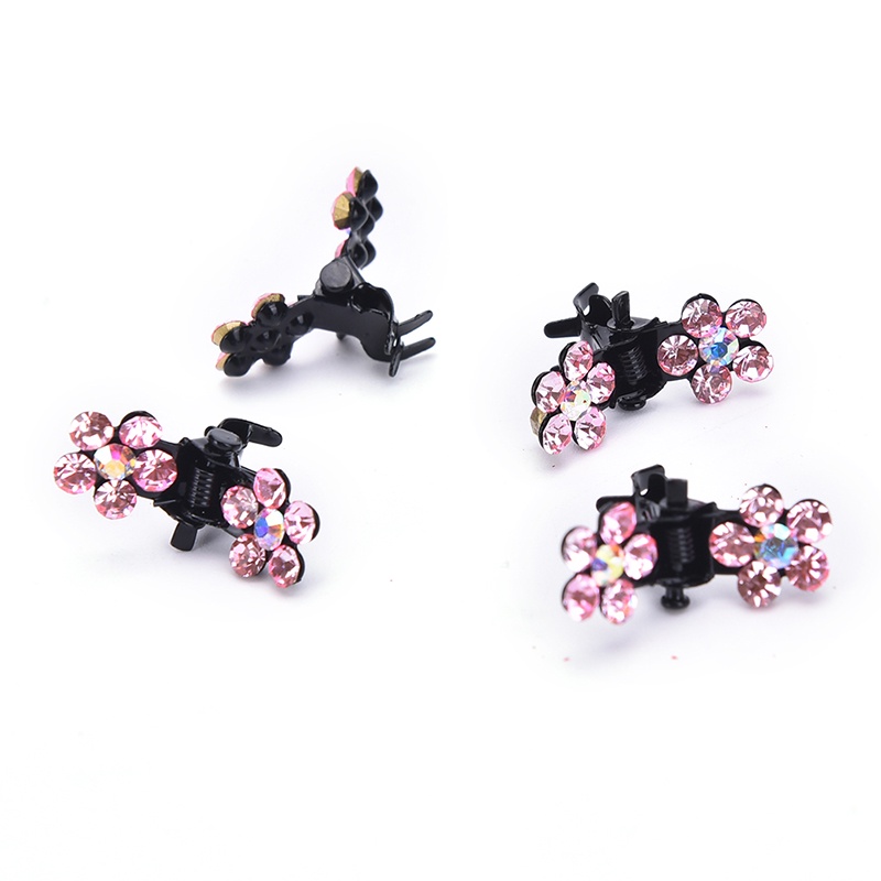 &lt; E2id &amp; &gt; 12pcs / Set Jepit Rambut Cakar Mini Hias Kristal Untuk Bayi / Anak Perempuan