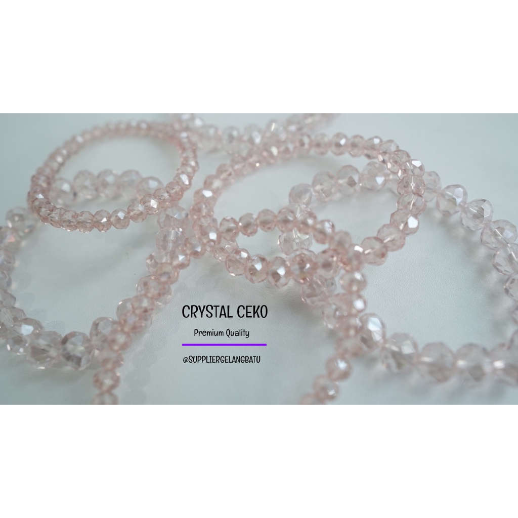 gelang kristal ceko ROSE QUARTZ BENING premium aksesori tangan premium