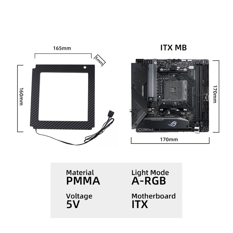 Bt A-RGB Motherboard Lighting Pad 5V 3Pin PC Untuk Case FrameATX MATX ITX MOBO Decora