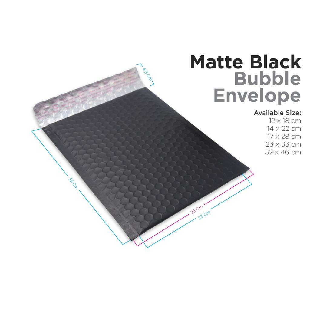 

Amplop Bubble 23 x 33 cm Black Doff (isi 25 lbr)