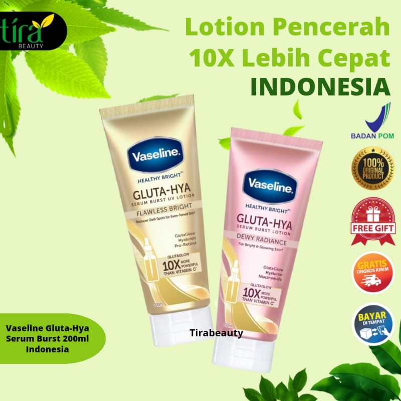 Vaseline Gluta-Hya Serum Burst Lotion Pencerah Kulit BPOM ORIGINAL INDO || Tirabeauty