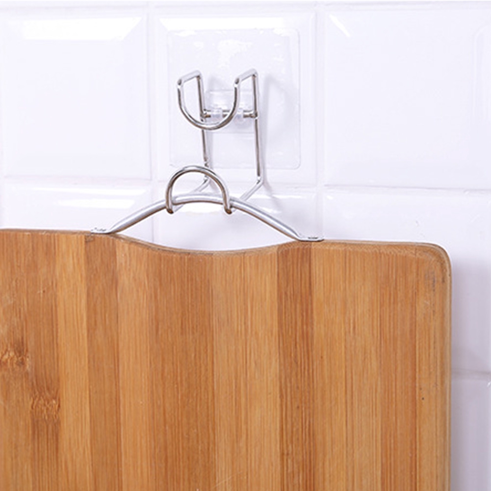 Stainless Steel Washbasin Rack / Nail-Free Wall Hanging Washbasin Storage Hooks / Self Adhesive Hooks